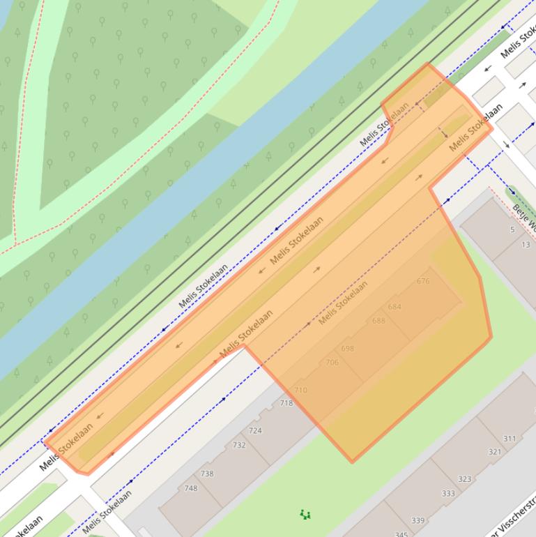 Kaart van postcodegebied 2533ES.