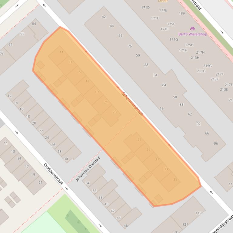 Kaart van postcodegebied 2533HA.