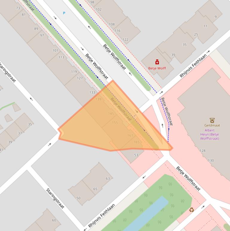 Kaart van postcodegebied 2533HJ.