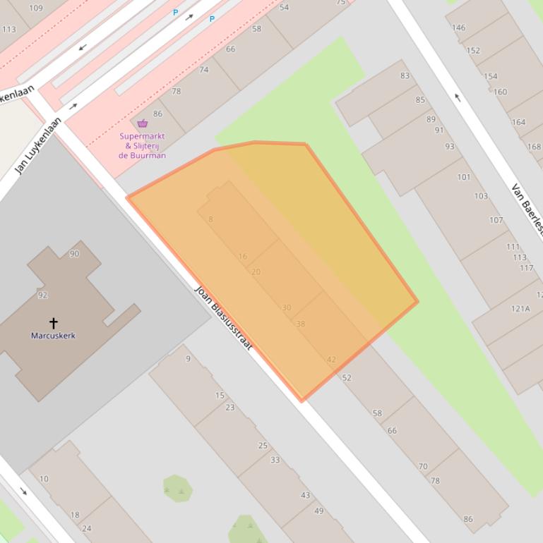 Kaart van postcodegebied 2533KN.