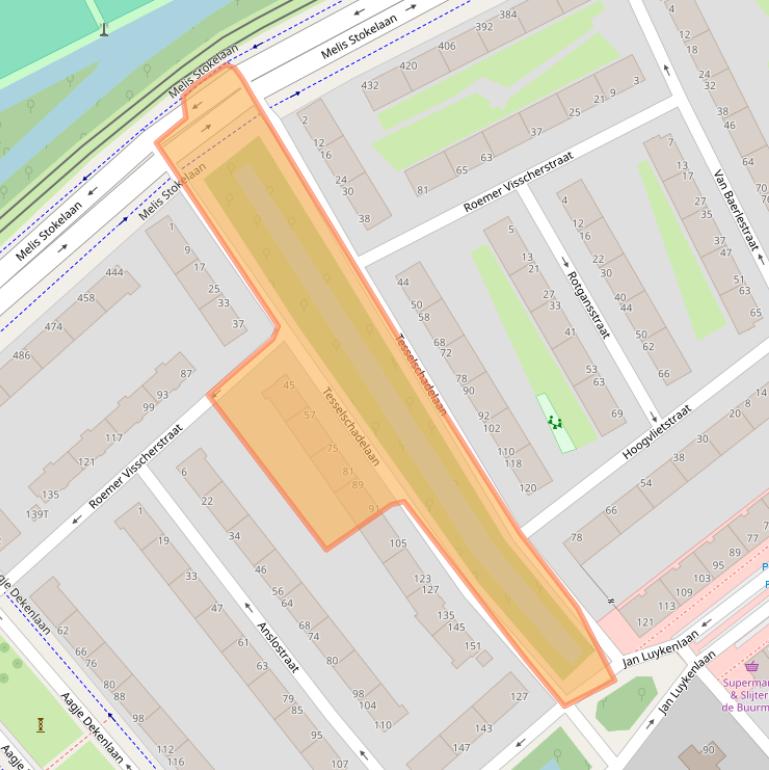 Kaart van postcodegebied 2533KS.