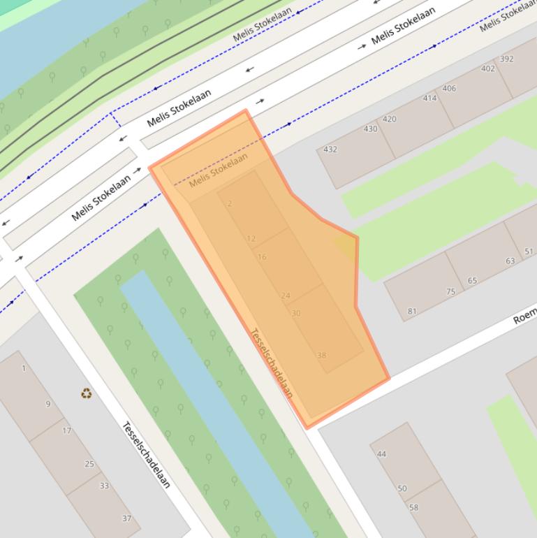 Kaart van postcodegebied 2533KV.