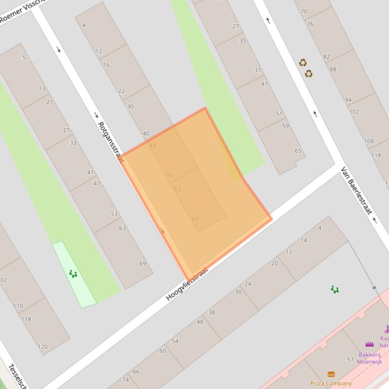 Kaart van postcodegebied 2533LG.