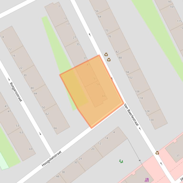 Kaart van postcodegebied 2533LJ.