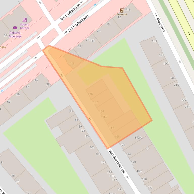 Kaart van postcodegebied 2533LP.