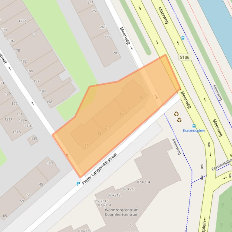 Kaart van postcodegebied 2533TD.