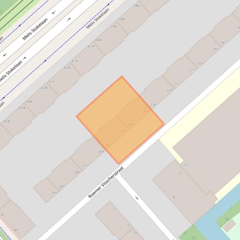 Kaart van postcodegebied 2533VJ.