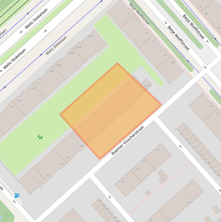 Kaart van postcodegebied 2533VL.