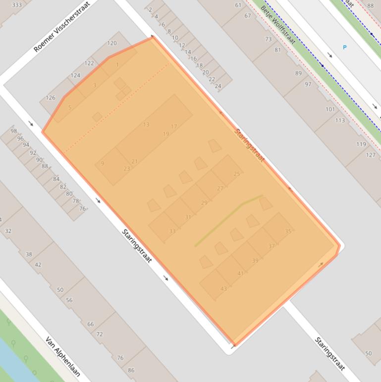 Kaart van postcodegebied 2533VW.