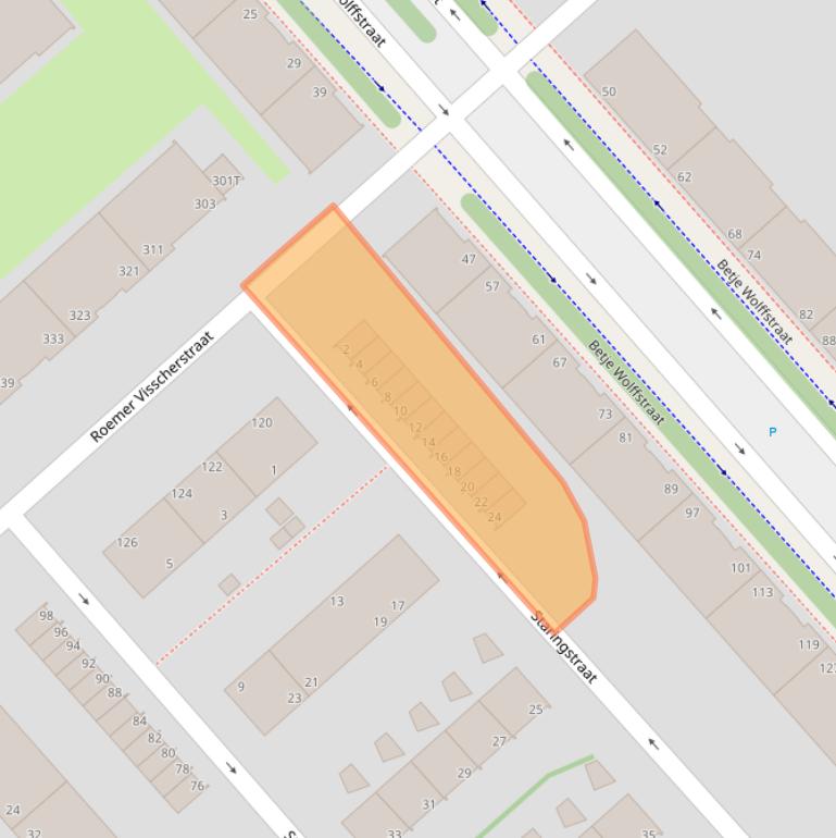 Kaart van postcodegebied 2533VX.