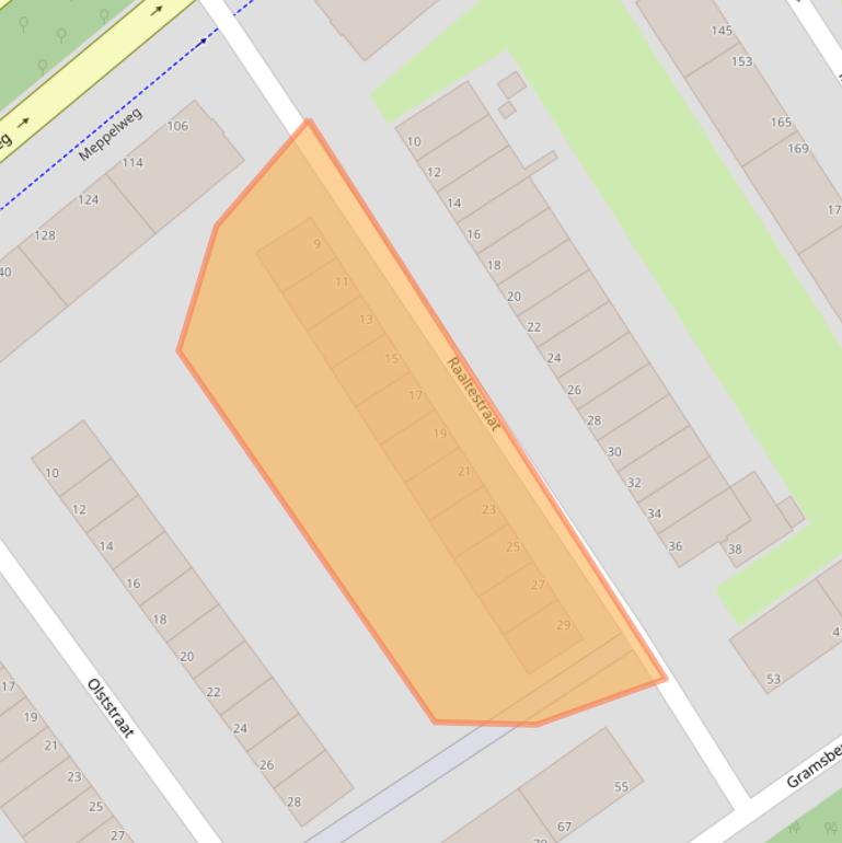 Kaart van postcodegebied 2541AC.