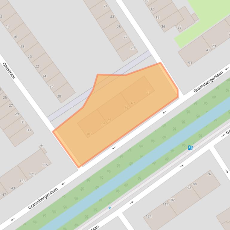 Kaart van postcodegebied 2541AG.