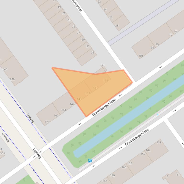 Kaart van postcodegebied 2541AH.