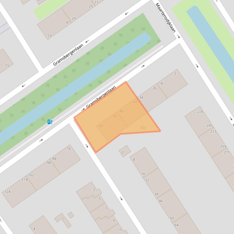 Kaart van postcodegebied 2541AL.