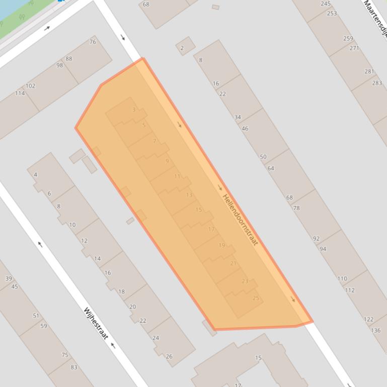 Kaart van postcodegebied 2541AR.