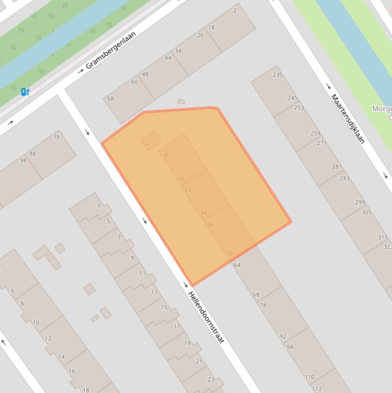 Kaart van postcodegebied 2541AS.