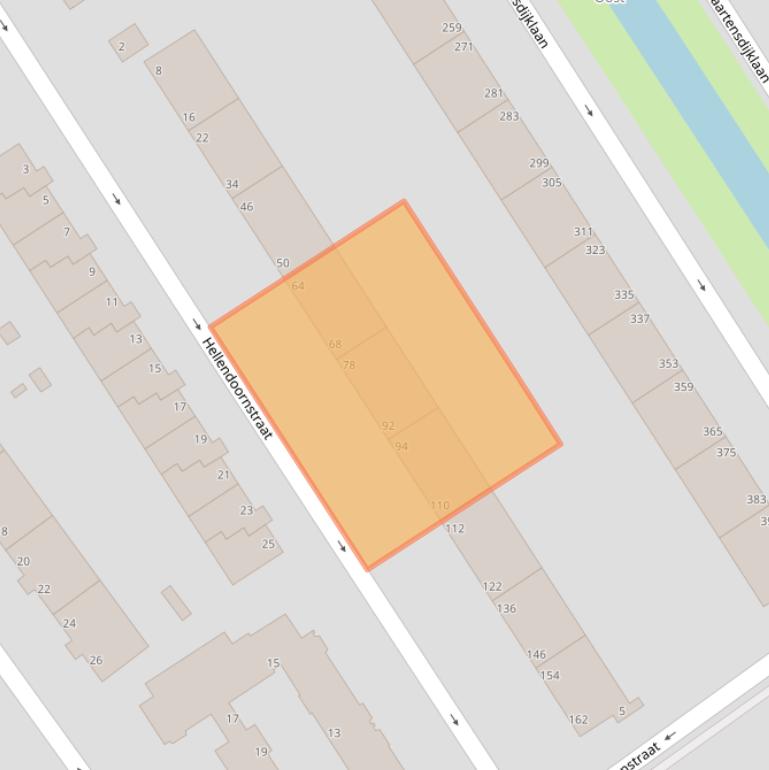 Kaart van postcodegebied 2541AT.