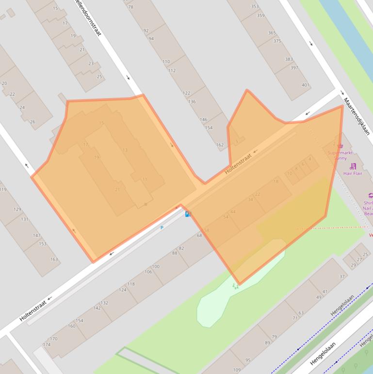 Kaart van postcodegebied 2541AW.