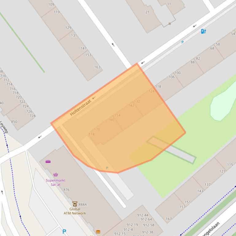 Kaart van postcodegebied 2541AZ.