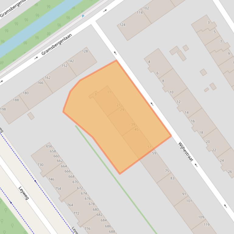 Kaart van postcodegebied 2541BA.