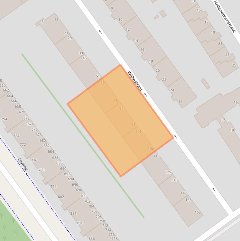 Kaart van postcodegebied 2541BB.