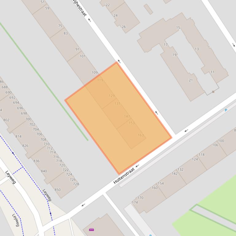 Kaart van postcodegebied 2541BC.