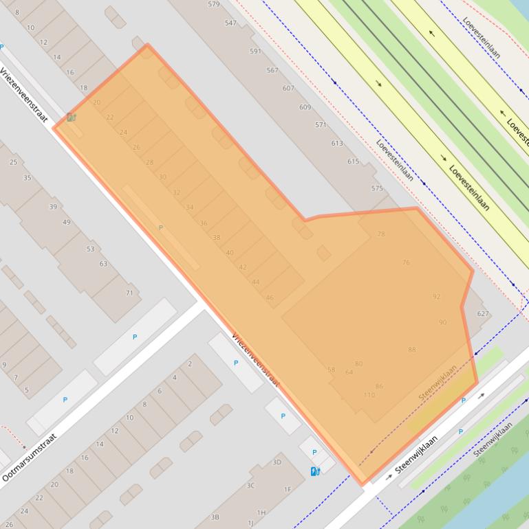 Kaart van postcodegebied 2541CA.