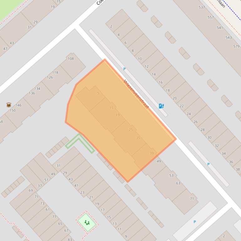 Kaart van postcodegebied 2541CB.