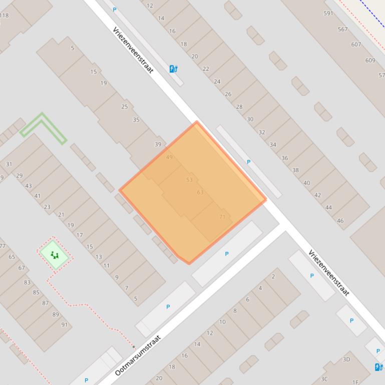 Kaart van postcodegebied 2541CC.