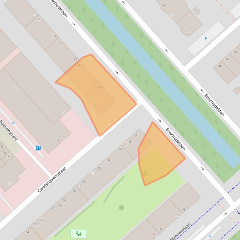 Kaart van postcodegebied 2541CH.