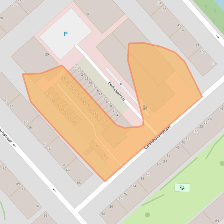 Kaart van postcodegebied 2541CN.