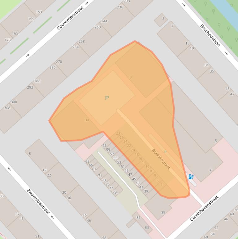 Kaart van postcodegebied 2541CS.