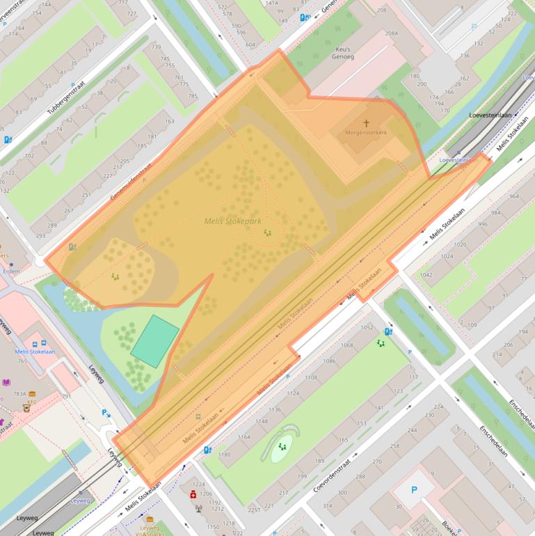 Kaart van postcodegebied 2541CZ.