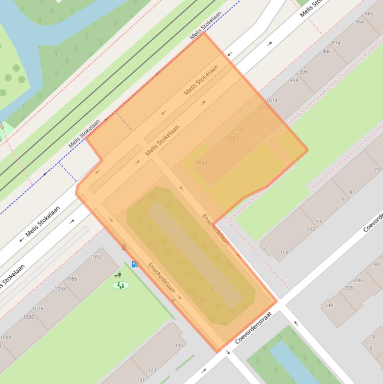 Kaart van postcodegebied 2541ED.