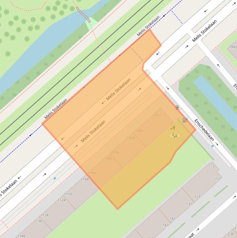 Kaart van postcodegebied 2541EE.