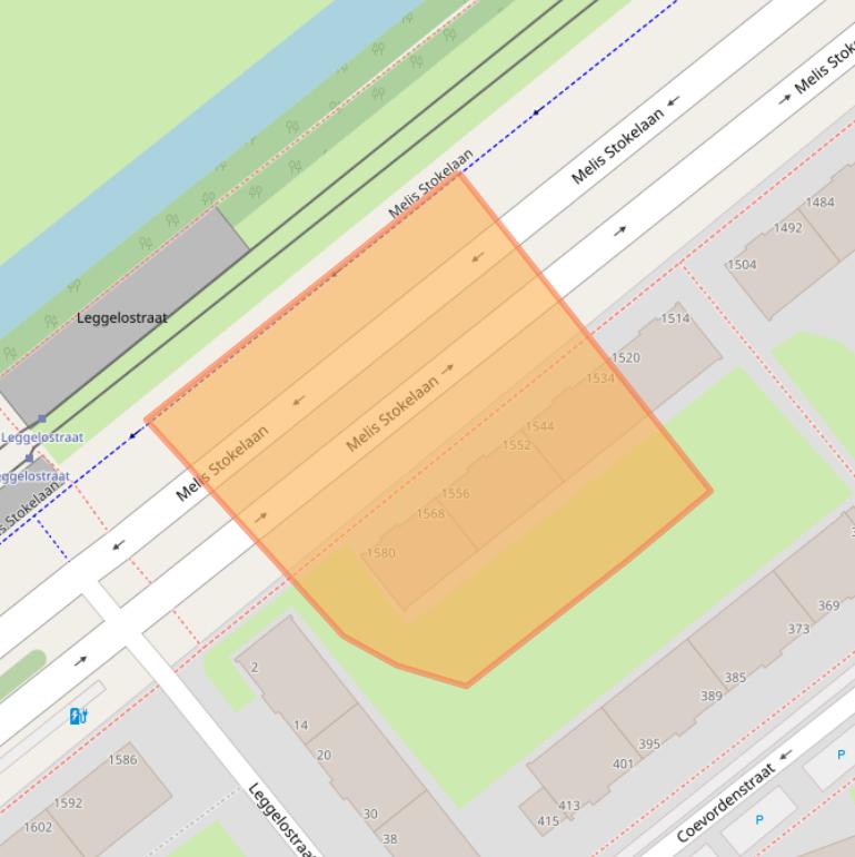 Kaart van postcodegebied 2541ET.