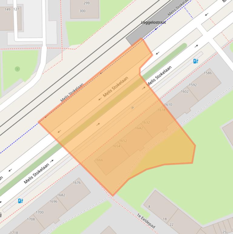 Kaart van postcodegebied 2541EW.