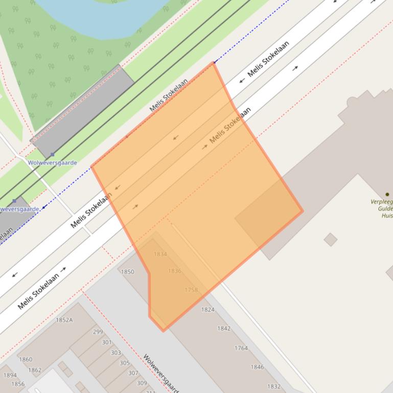 Kaart van postcodegebied 2541GB.