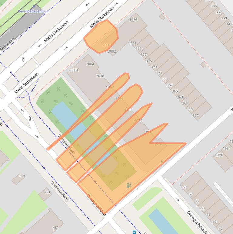 Kaart van postcodegebied 2541GE.