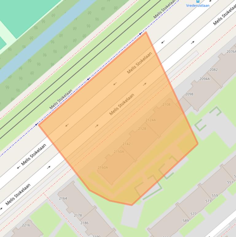 Kaart van postcodegebied 2541GJ.