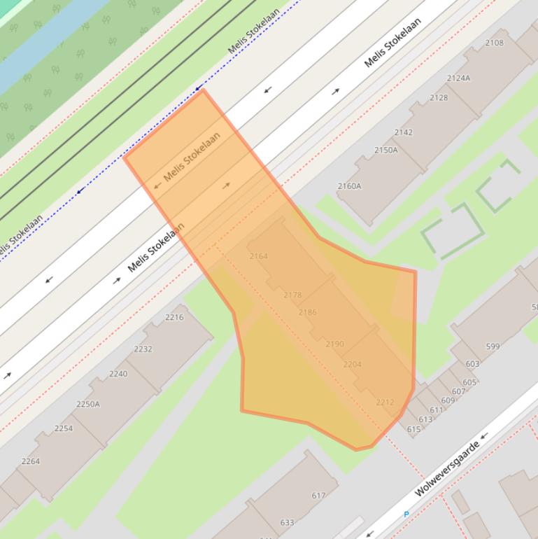 Kaart van postcodegebied 2541GK.