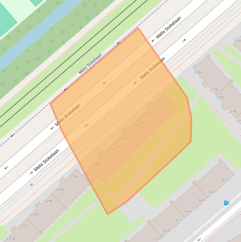 Kaart van postcodegebied 2541GL.