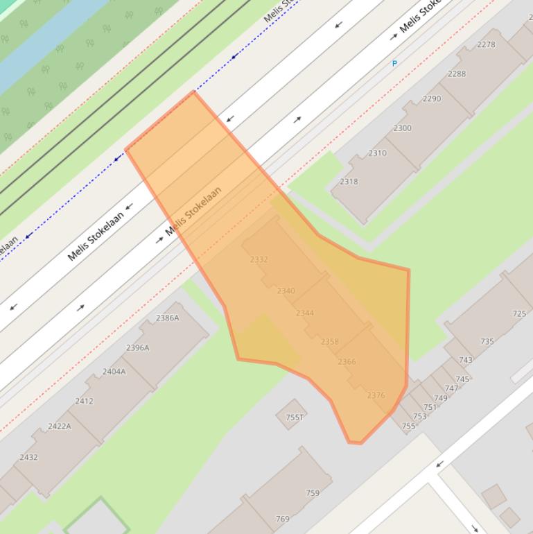 Kaart van postcodegebied 2541GN.