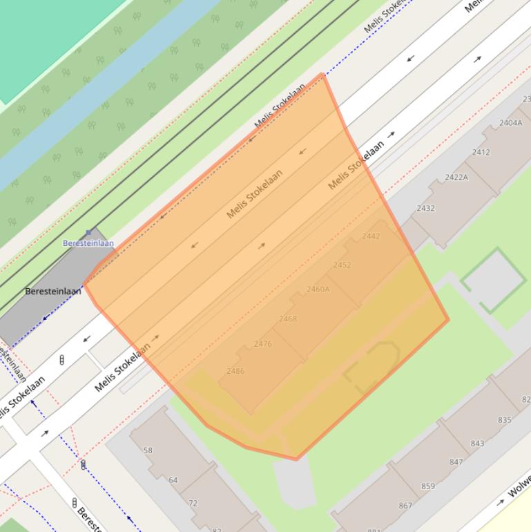 Kaart van postcodegebied 2541GR.