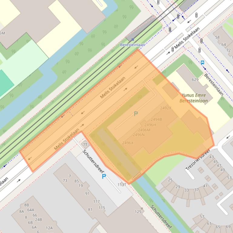 Kaart van postcodegebied 2541GS.