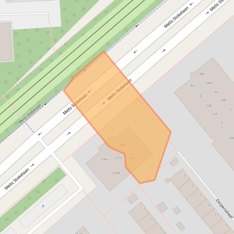 Kaart van postcodegebied 2541GT.