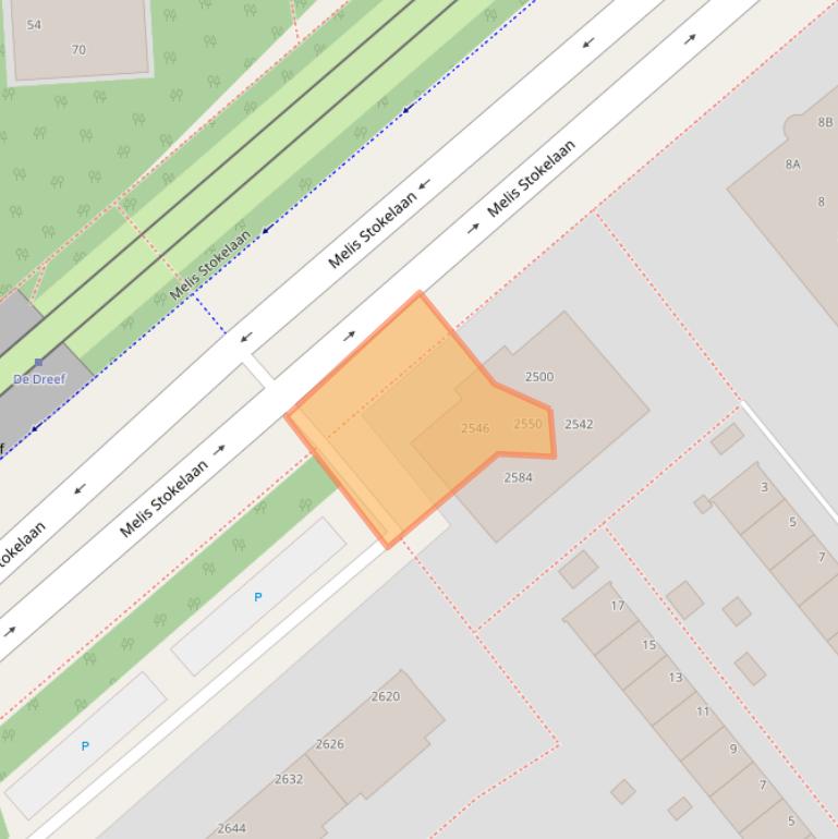 Kaart van postcodegebied 2541GW.