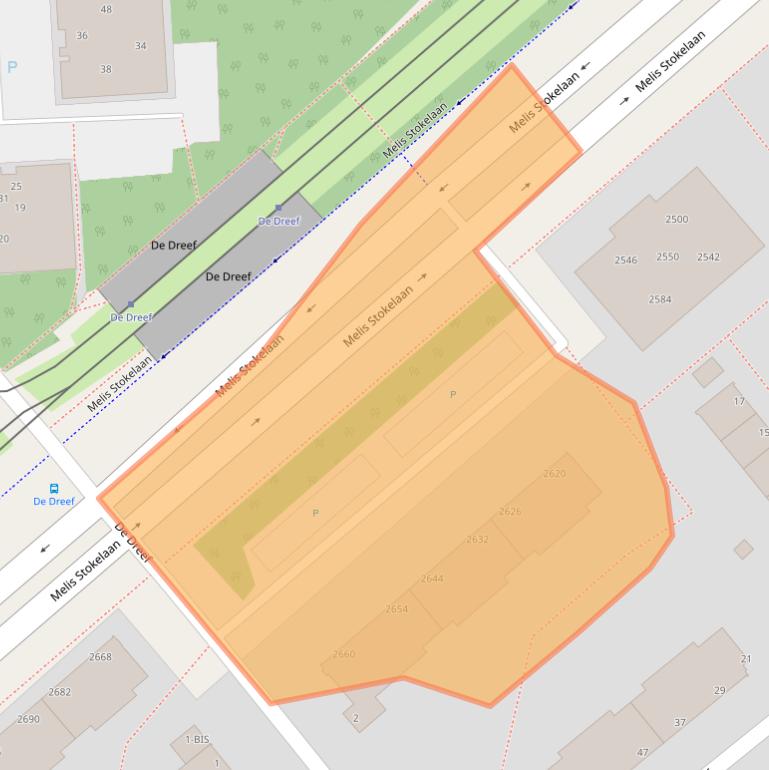 Kaart van postcodegebied 2541GX.