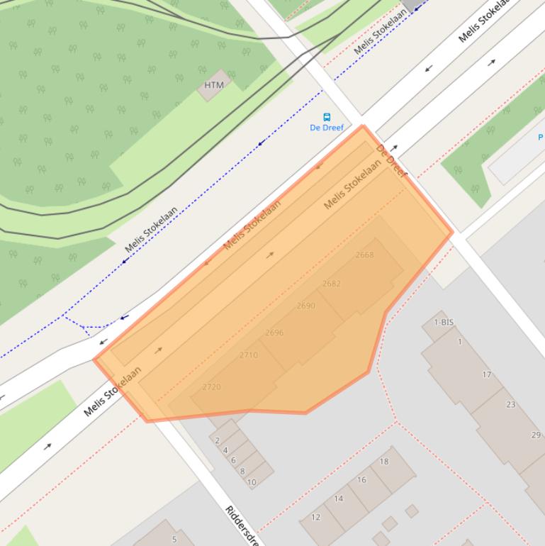 Kaart van postcodegebied 2541GZ.