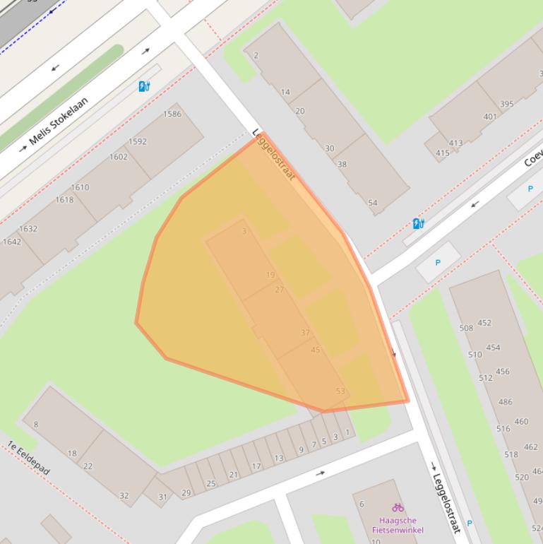 Kaart van postcodegebied 2541HP.